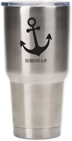 كوب سفر بغطاء من الفولاذ المقاوم للصدأ سعة 30 أونصة من Jesus is the Anchor of My Soul in Kuwait