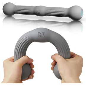 PT Pro Tennis Elbow Trainer For Physical Therapy, Textured Grip, Elbow Pain Relief, Resistance Bar For Tendonitis And Golfer's Elbow, Improve Grip Strength, Pickleball Elbow And Golfer's Elbow, Gray