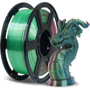 FLASHFORGE Silk Tri-Color Filament, Red, Blue and Green 3 in 1 Coextrusion Silk PLA Filament 1.75mm, 3D Printer Filament Color Change 1kg(2.2lbs) Spool, Dimensional Accuracy +/- 0.02mm