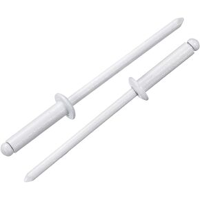 uxcell 50Pcs 1/8"x1/2" Round Head Blind Rivets, Zinc-Plated Carbon Steel Grip and Mandrel Cap Blind Rivets, White