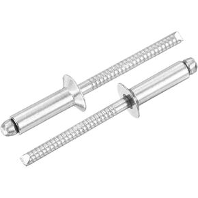 uxcell 100Pcs 3/16" x 5/8" 304 Stainless Steel Countersunk Blind Rivet, Open-End Type Blind Rivets for DIY, Sheet Metal, Automotive Repairs, Furniture, Boat, and Duct Work (Silver)