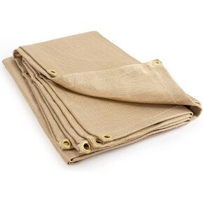 YESWELDER Heavy Duty Fiberglass Welding Blanket, 4 x 6ft Fireproof Insulation Blanket, 1/3"(8mm) Thickened Weld Cover with Grommets, Thermal Resistant Insulation Welding Curtain Mat Grill