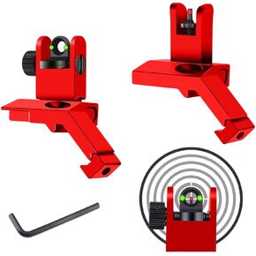 Fiber Optic 45 Degree Offset Iron Sight Set - Rapid Transition 45 Degree Front and Rear Backup Sights for Picatinny Rail