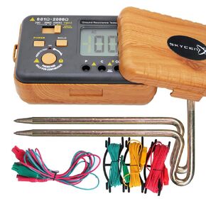 VC4105A Earth Resistance Tester Digital Grounding Resistance Meter 20/200/2000Ω Ground Resistance 750V AC Voltage Measure Backlight LCD Display Data Hold