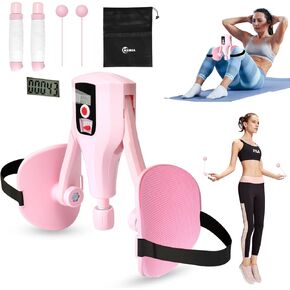 Multifunctional Thigh Master Kegel Leg Exerciser, Adjustable 0-55lbs Resistance Hip Trainer with Leg Straps, Handles, Jump Rope, Kegel Trainer for Thighs, Pelvic Floor, and Postpartum Rehabilitation