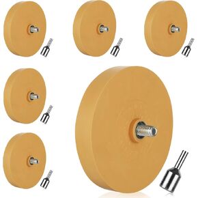 6PCS 3.5in Decal Remover Eraser Wheel, Rubber Eraser Wheel Tool Kit, Adhesive Remover Wheel for Removing Pinstripes, Stickers, Labels, Vinyl Decal Remover for Cars, RVs and Trucks