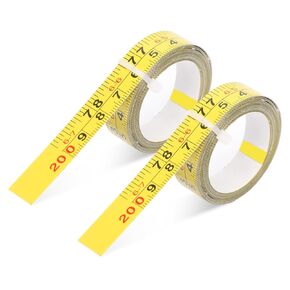 2 Pack Steel Self-Adhesive Measuring Tape Right to Left Reading, 78 Inches/200cm Imperial and Metric Ruler Tape, Workbench Ruler Adhesive Sticky Tape Measure for Woodworking Saw Drafting Table, Yellow