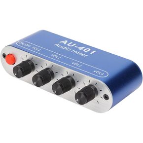 Stereo Sound Mixer, 4 in 1 Out Volume Adjustment Audio Mixer 3.5mm Sound Selector Amplifier for PC Laptop Headphone