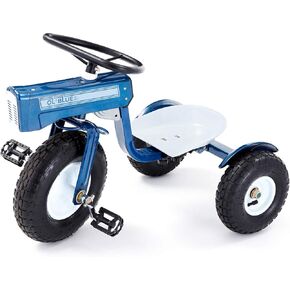 Tricam Kids 22" Steel Ride-On Tractor Tricycle, Toddler Bike for Ages 2-5, Blue