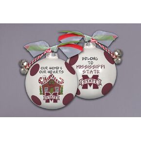 Magnolia Lane Mississippi State Ginger Bread House Ornament with Ribbon, 3.5-inch Diameter, Bells and Gift Box, Home, Home Décor