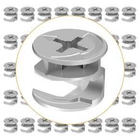 Aifeier ET 40 Pcs Furniture Cam Lock Fasteners, 15mm x 11mm Cam Lock Nut Connector Fittings Furniture Connecting Cam Lock Hardware Parts for Cabinet Drawers Wardrobe Dresser