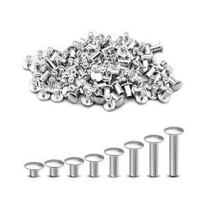 1/8" Diameter Tubular Rivets Aluminum for Toy Truck Car Window Pinball Machines Restoration, 8 Various Sizes 800Pcs, Semi Tubular Rivets Assortment Kit