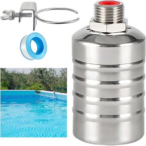 LeGravity 1/2'' NPT Water Float Valve with Bracket and Teflon Tape,304 Stainless Steel Automatic Shut Off Value for Water Level Control Used for Pond,Fountain,Pool,Water Tank,Livestock Troughs