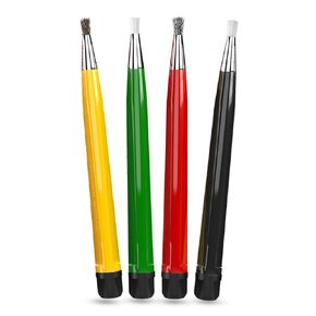 4-Piece Scratch Brush Pen Set, Sanding Brushes Tools with Fiberglass, Steel, Brass and Nylon Nigs, Cleaning Brush for Jewelry, Watches, Coins and Electrical Circuit Boards