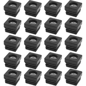 The Lord of the Tools 20PCS Threaded Plugs Square Tube Plugs Tube Ribbed Inserts 30x30mm with M10 Internal Thread for Mechanical Equipment Fitness Equipment Racks TV Stands Table