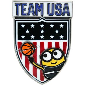 Team USA Minions Shield Basketball Lapel Pin