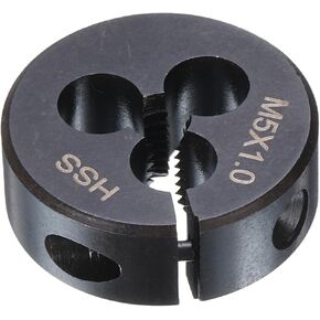 HARFINGTON Round Threading Die M5 x 1 Metric Thread 25mm OD Adjustable Right Hand High-Speed Steel (HSS) Round Die Screw Thread Cutting Die for Thread Repair