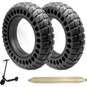 (2piece) 10x2.5 inch Solid Sooter Tires Solid Rubber Tire 60/70-6.5 10 inch for Segway Ninebot MAX G30 G30P G30LP/Hiboy S2 MAX, Dual Shock Absorption Honeycomb Explosion-Proof Front/Rear Tire