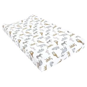 Hudson Baby Unisex Baby Changing Pad Cover, Modern Rainbow, One Size
