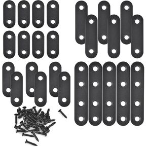 Mending Plates for Wood - 28 Set Metal Flat Plate Straight Bracket for Board, Bed Frame, Furniture & Shelves,Wood Connector Brackets,Stainless Steel (4 Size-28 Set)