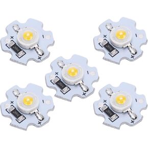 Hyuduo 25pcs LED Lamp Beads, 200LM 3W 5V High Power Led Chip, LED Lamp SMD Chip Light Bulb for DIY Lighting Fixtures(Light 40004500K)