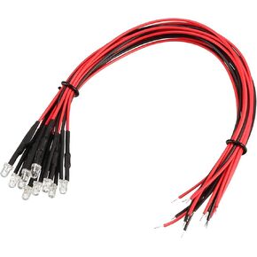 YOKIVE 21 Pcs 3mm Pre-Wired Diffused LED Diodes Light, Lighting and Decoration, Great for Party, Car, Daily DIY (Mixed Colour, 20mA, DC 3-5V)