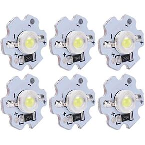 Hyuduo 25pcs LED Lamp Beads, 200LM 3W 5V High Power Led Chip, LED Lamp SMD Chip Light Bulb for DIY Lighting Fixtures(Cold White 10000K)