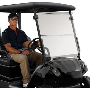Club Car Precedent Windshield for Golf Cart Windshield Replacement,Foldable Tinted Acrylic panel material firmly match Club Car Precedent 2004 and Up Models