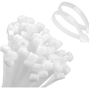 Aroono-Cable Zip Ties, 16 inch (1000 PCS) White, Multi-Purpose Self-Locking Nylon Cable Cord Management, Plastic Wire Ties for Home, Office, Garden, Workshop.