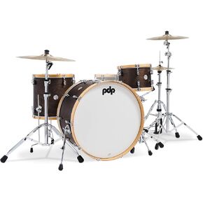Pacific Drums & Percussion Set Concept Classic 3-Piece w/26 Kick, Walnut with Natural Hoops Drum Shell Packs (PDCC2613WN)