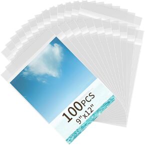 Acid Free Paper Protector Sheets, Clear Plastic Sleeves for Paper 8.5x11 Clear Sleeves for Art Prints 8x10 Photo Sleeves Comic Book Sleeves Sheet Protectors Document Protectors, Pack of 50