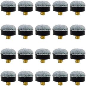 lasenersm 20 Pieces 10 mm Screw-on Pool Cue Tips Snooker Screw-on Tips Billiards Soft Cue Pole Tip Replacement Parts Accessory by Billiard Supplies, Grey