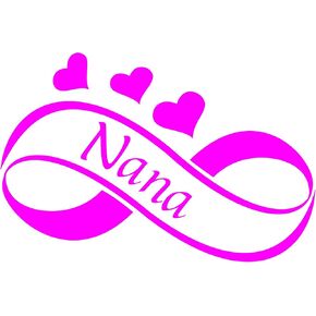 Nana with Hearts 6.5" Wide Pink Vinyl Decal Sticker Car Truck #2002