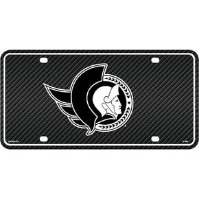 Rico Industries NHL Ottawa Senators Carbon Fiber Metal Auto Tag 8.5" x 11" - Great for Truck/Car/SUV