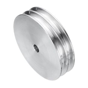 uxcell V-Type Pulley 8mm Bore 80mm Outer Dia Double Groove Aluminum Alloy for Motor Shaft Drilling Machine 6mm(1/4") PU Shape Belt