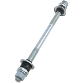 Bicycle Axle 185mm /7.28 inch Bicycle Multi-Speed Front and Rear Hub Axle 3/8 inch Silver 26 tpi Hub Cone Lock nut Washer Kit 1pcs