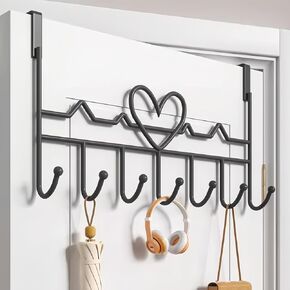 Over The Door Hook, Over Door Hanger for Coat, Towel, Bag, Robe (1 Pack, Black)