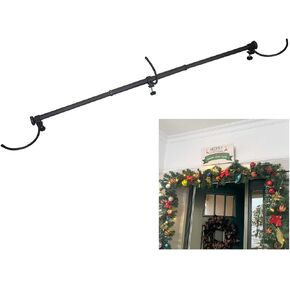 Front Door Garland Hanger,35-45 lnch Adjustable Tension Rod,No Drilling Required for Installation, Adjustable for Single-Door Under 45 inches Christmas and Holiday Decorative