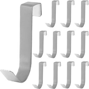 12 Pack Over The Cabinet Door Hooks - Cabinet Organizer Holder Hanger Hook Over Door - Cabinet Hooks for Hanging Stocking Clothes Towels - White
