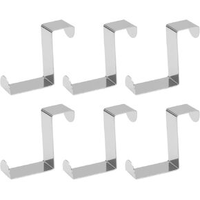 12 Pack Over The Door Hooks - Z-Shaped Hanging Hook Dual Head Fits The 1" and 2" Door Widths - Stainless Steel Reversible Hanger Hook for Hanging Clothes, Coats, Towels