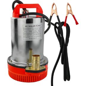 DC 12V Submersible Water Pump Submersible Deep Well Water Pump 1 inch Outlet，Irrigation Water Pump with Upgrade Copper Motor