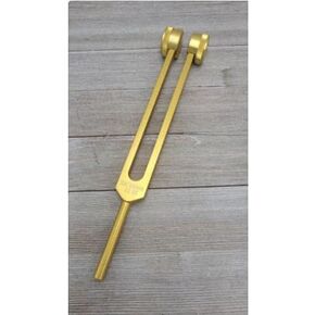 YANTRA Gold Color Weighted 93.96 Hz Schumann Resonance Tuning Fork with Mallet and Bag
