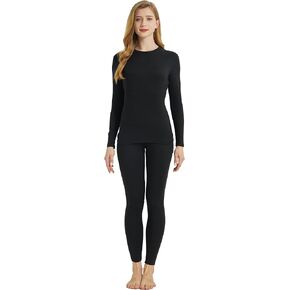 YUSHOW Thermal Underwear for Women Thermal Underwear Sets Long Johns Fleece Lined Base Layer Women Tops and Bottoms Set