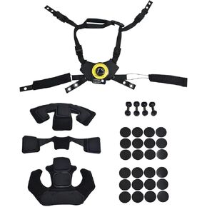 Combat Helmet Liner System Padding Kit and Chin Strap Adjustable Dial Suspension System with Bolts and Screws for Tactical Fast Mich Wendy Helmet