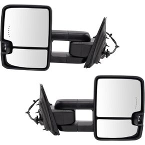 Trail Ridge Towing Mirror Pair Power 180 Degree Swing Manual Folding Manual Telescoping Textured Black for 09-21 Ford Econoline Van