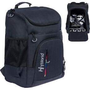 Roller Skate Bag Multi-Compartment Ice Skate Backpack Adjustable Straps Figure Skate Bag Up to US Men Size 13 Inline & Quad Speed Skating for Women and Man