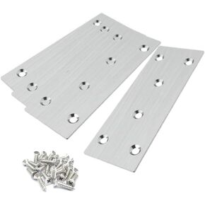 4pcs Stainless Steel Flat Bracket Mending Plate,5 x 1.9 Inch Bracket Joining Plate, 2mmThickness Heavy Duty Metal Repair Fixing Joining, Flat Brace Right Angle, for Furniture ,Wood,Shelves,Cabinet