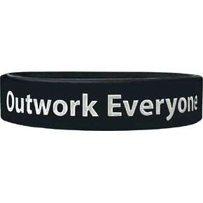 We Keep You Motivated Outwork Everyone Motivational Wristbands - Worn by Pro Athletes - Silicone Rubber Inspirational Bracelets - Gym, Sports Motivation LLC