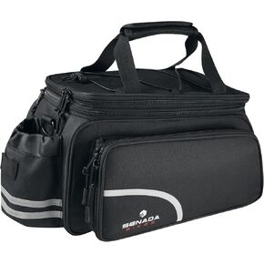 SENADA Bike Bag Bicycle Rear Rack Trunk Bag with Rain Cover, 20L Cycling Backseat Storage Pouch Bike Accessories for Men, Pannier Luggage Saddle Shoulder Bag for Commuter Trip Grocery Shopping