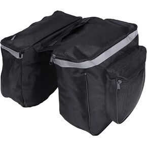 bag double bag pannier rack bag, 25L waterproof large panniers, rear seat trunk bag with strap, tear-resistant pannier bag for commuter pannier racks with rain cover